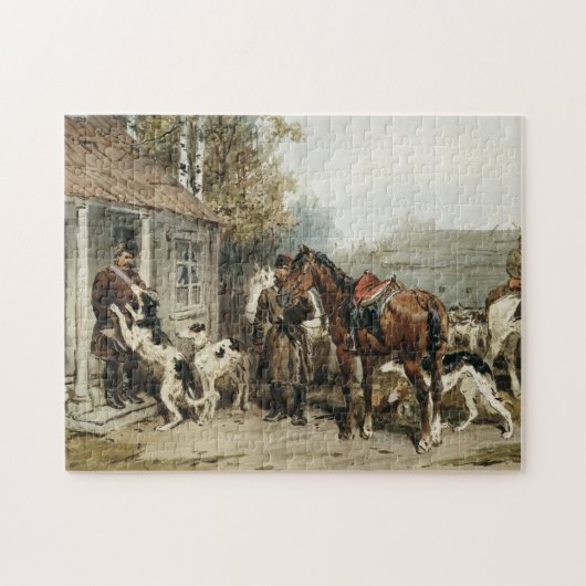 Puzzle Borzoï d'Art Russe Vintage (Horizontal)