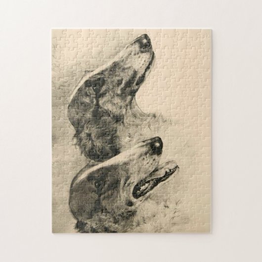 Puzzle Borzoi Pair (Vertical)