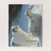 Puzzle Borzoi - Russian Wolfhound dogs in the Snow (Vertical)