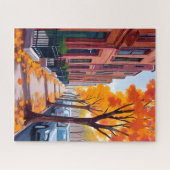 Puzzle Boston Autumn Fall Foliage Watercolor (Horizontal)