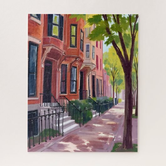 Puzzle Boston Été | Massachusetts Brownstones (Vertical)