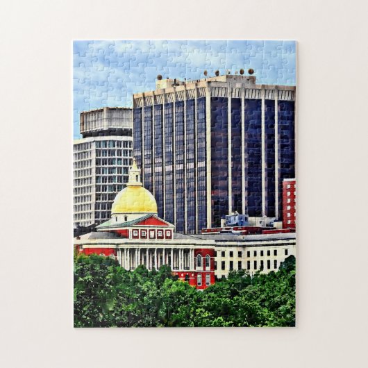 Puzzle Boston MA - Skyline avec State House du Massachuse (Vertical)