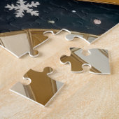 Puzzle Boston Terrier Art Deco Christmas Tuxedo Hat (Côté)