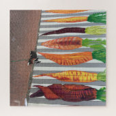 Puzzle Boston Terrier & Calico Carrots (Horizontal)