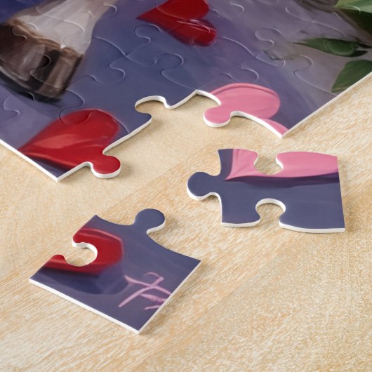 Puzzle Boston Terrier Dog Valentine's Day (Côté)