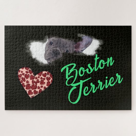 Puzzle Boston Terrier Eyes Solid Color 1000 pièce (Horizontal)