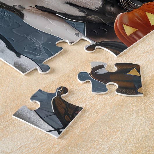 Puzzle boston terrier Halloween Éffrayant (Côté)