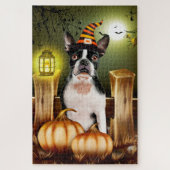Puzzle Boston Terrier Halloween Jigsaw Puzzle. (Vertical)