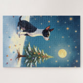 Puzzle Boston Terrier Midnight Star-Gazing Christmas (Horizontal)
