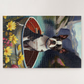 Puzzle Boston Terrier sur une rame : une aventure Pittore (Horizontal)