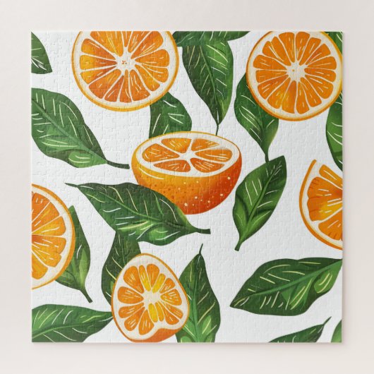Puzzle Botanical Fruit Orange Citrus Seamless (Vertical)