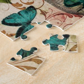 Puzzle botanique français d'oiseau floral minable (Côté)