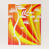 Puzzle Botanique orange et blanche (Vertical)