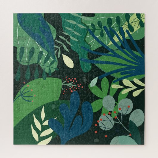 Puzzle Botanique verte : Illustration Feuille tropicale (Vertical)