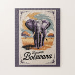 Puzzle Botswana Elephant Illustration Voyage Art Vintage<br><div class="desc">Création d'oeuvres vectorielles du Botswana. Le Botswana, l'une des destinations de safari les plus prisées d'Afrique, est célèbre pour sa faune vivante, ses paysages intacts et ses expériences de safari de luxe.</div>