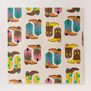 Puzzle Bottes Wild West Cowboy : Motif de concept de mode