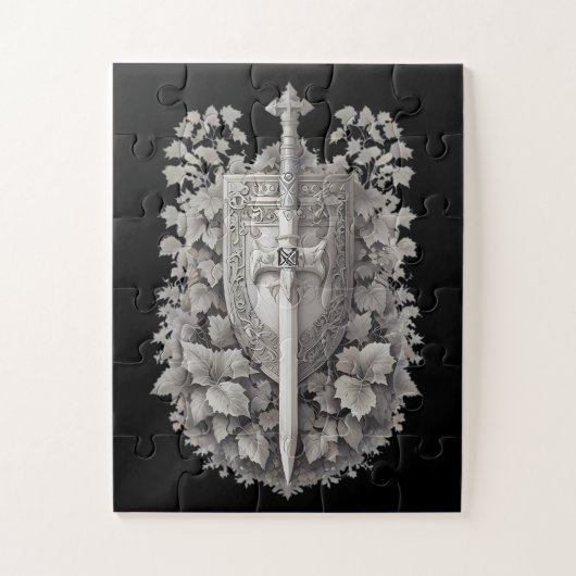 Puzzle Bouclier des Chevaliers avec lierre (Vertical)