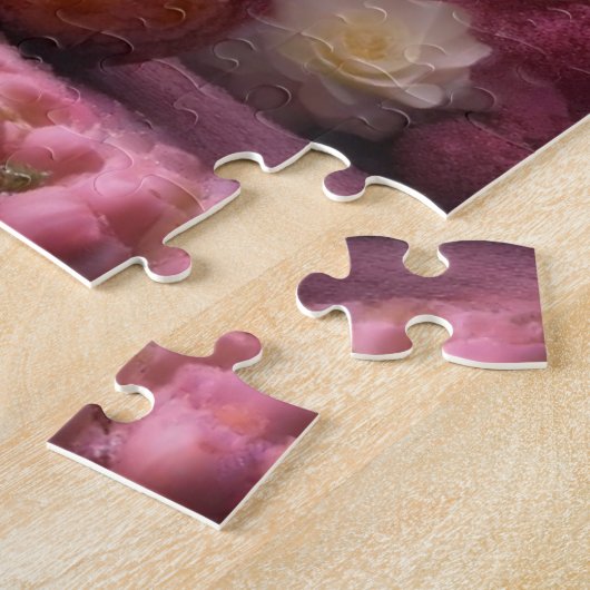 Puzzle Bouddha de fleurs roses méditant (Côté)