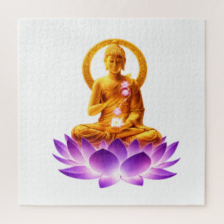 Puzzle Bouddha de méditation Lotus doré Yoga spirituel De