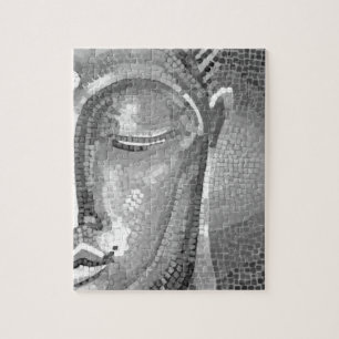 Puzzle Bouddha noir et blanc font face