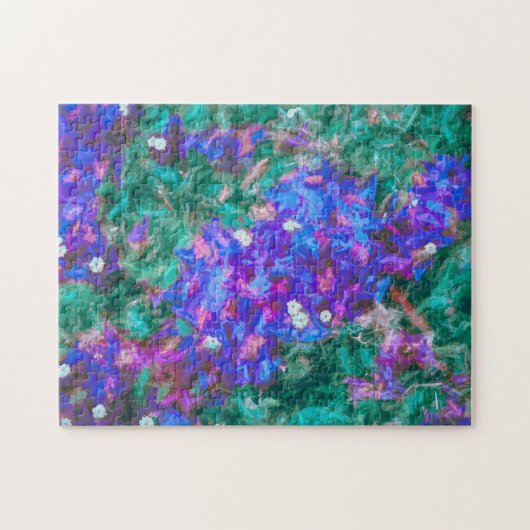 Puzzle Bougainvilliers Bleus Aquarelle Florale (Horizontal)