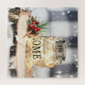 Puzzle Bougie, Baie de houx, Fêtes (Horizontal)
