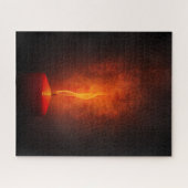 Puzzle Bougie rouge avec lumière chaude (Horizontal)