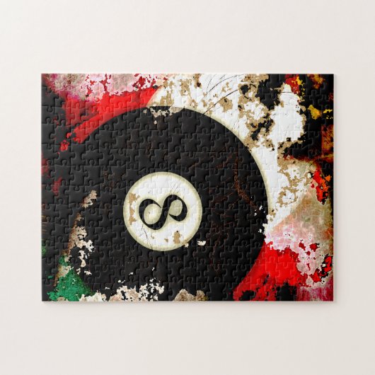 PUZZLE BOULE DE BILLARDS NUMÉRO 8 (Horizontal)