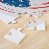 Puzzle Boule du football et storkes blancs rouges (Côté)