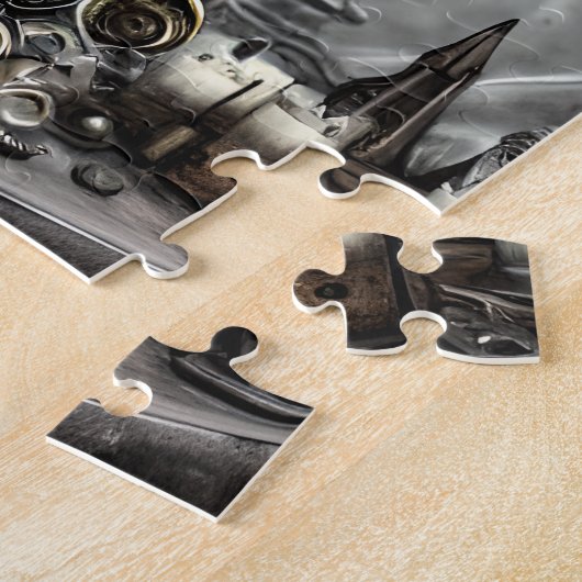 Puzzle Boule en cristal violet orange et articles de cuis (Côté)