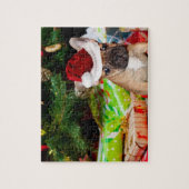 Puzzle Bouledogue français de Noël (Vertical)