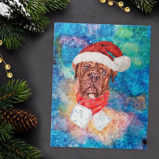 Puzzle Bouledogue français de Noël