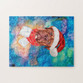 Puzzle Bouledogue français de Noël (Horizontal)