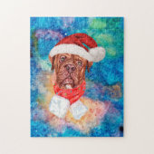 Puzzle Bouledogue français de Noël (Vertical)
