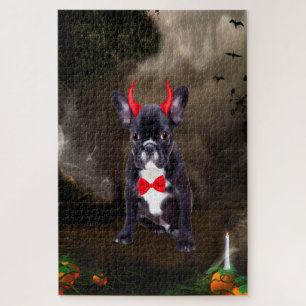 Puzzle Bouledogue français en costume d'Halloween