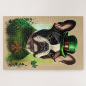 Puzzle Bouledogue français en robe de la Saint-Patrick (Horizontal)