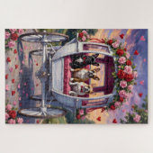 Puzzle Bouledogue français Saint-Valentin (Horizontal)