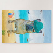 Puzzle Bouledogue français sur la plage (Horizontal)