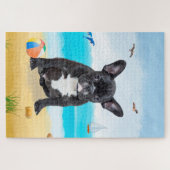 Puzzle Bouledogue français sur la plage (Horizontal)