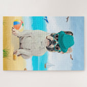 Puzzle Bouledogue français sur la plage (Horizontal)