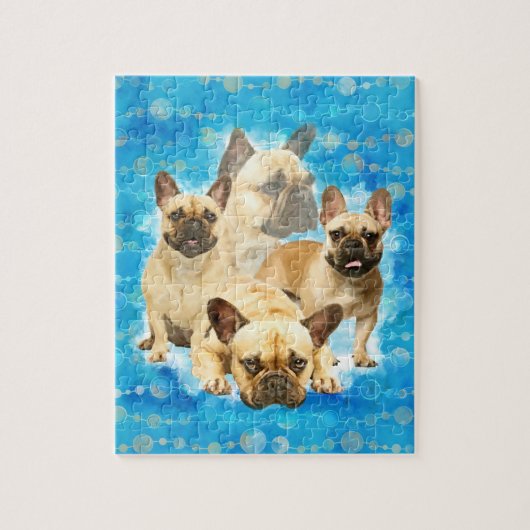 Puzzle Bouledogues français - collage de Frenchie (Vertical)