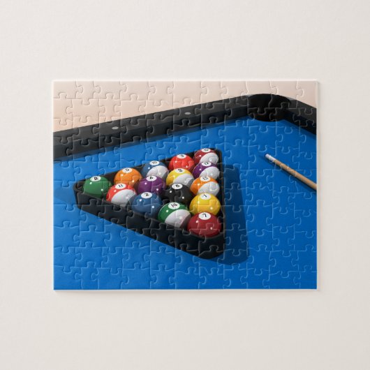 Puzzle : Boules de billard sur Blue Felt (Horizontal)