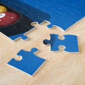 Puzzle : Boules de billard sur Blue Felt (Côté)
