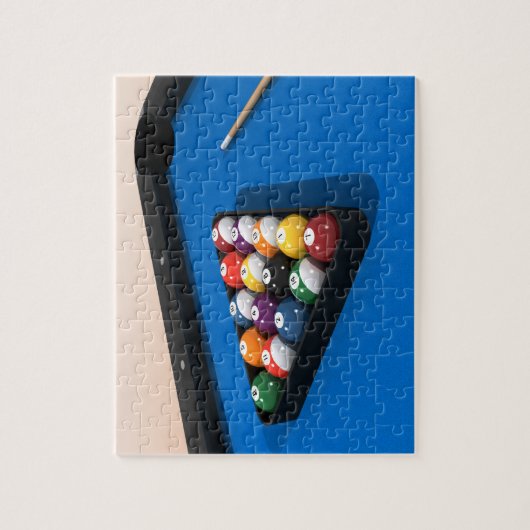 Puzzle : Boules de billard sur Blue Felt (Vertical)