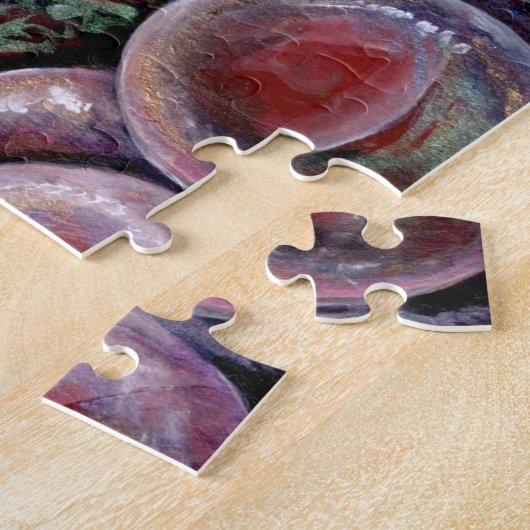 Puzzle Boules de Noël rouges (Côté)