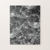 Puzzle Boules Disco Ornements Glam noir et blanc Photo (Vertical)
