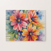 Puzzle Bouquet d'aquarelle Fleurs vives (Horizontal)