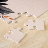 Puzzle Bouquet de fleurs gris-jaune orange (Côté)