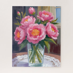 Puzzle Bouquet de fleurs rose   Floral de paeonies