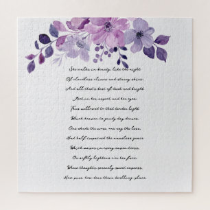 Puzzle Bouquet de fleurs violettes à l'aquarelle 
